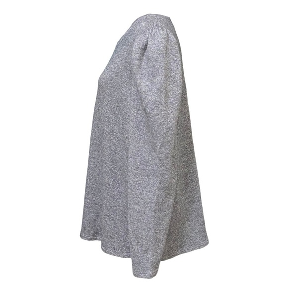 Les Serein Metallic Gray Puff Sleeve Sweater Top 2X NWT - Picture 4 of 9